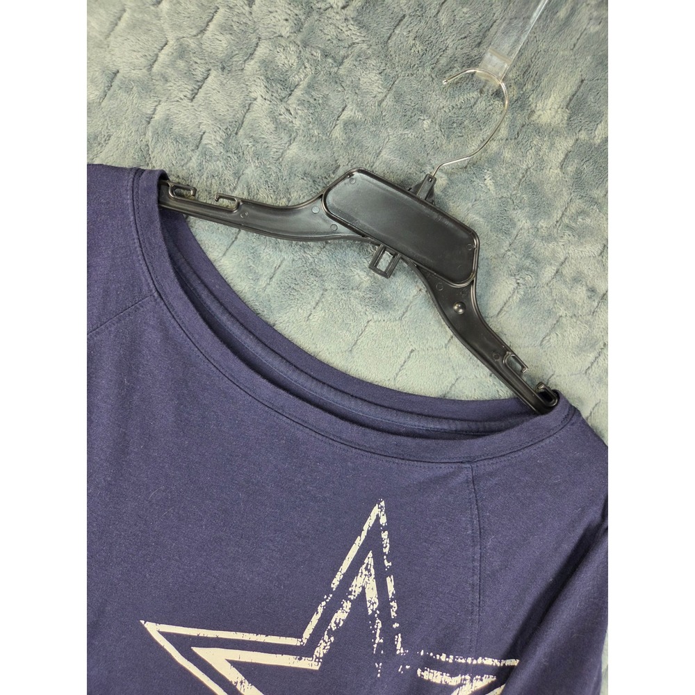 Cowboys Her Style Navy Blue Star Graphic Raglan Tee DC2054W Large